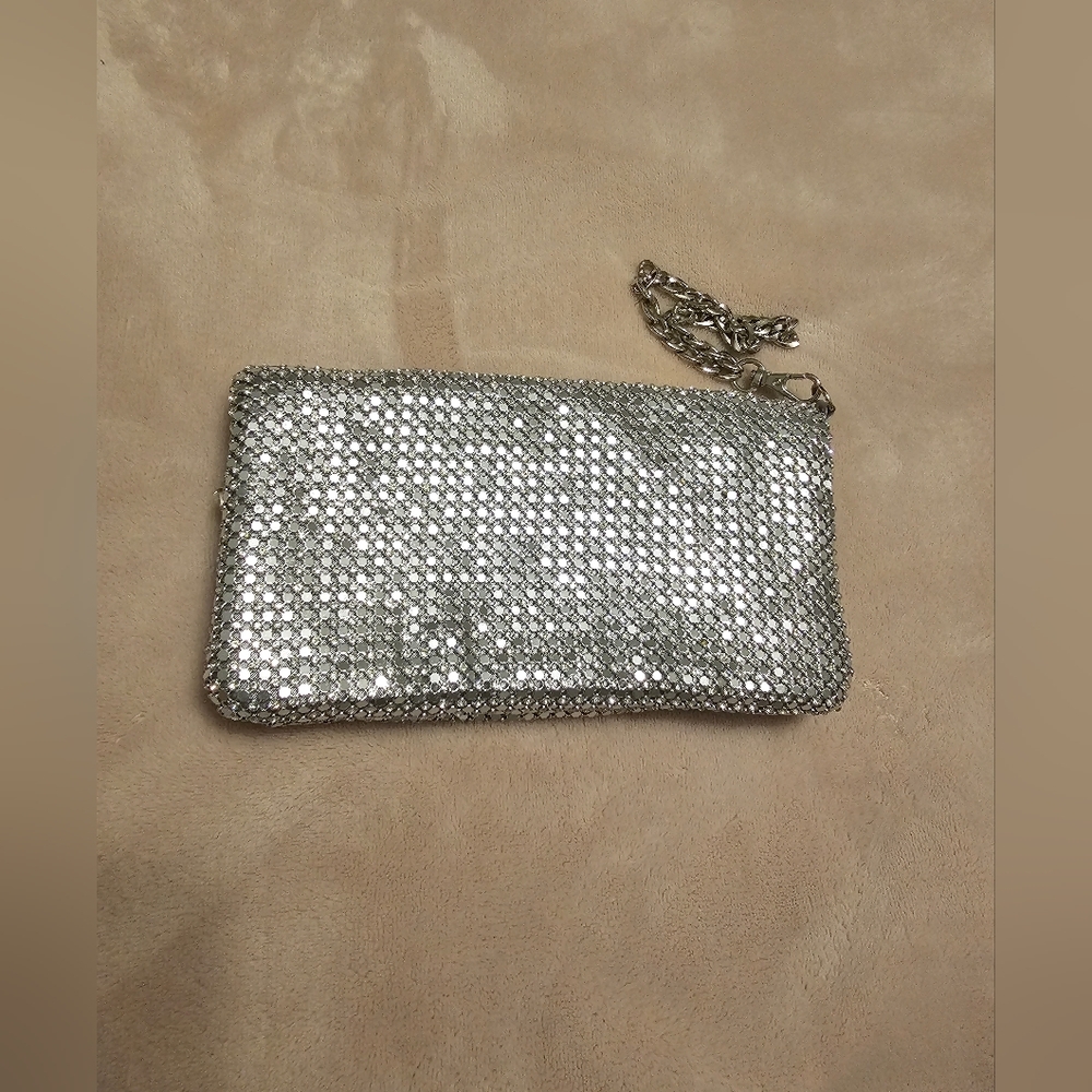 Nordstrom Silver Tones Mesh Clutch wristlet - Picture 3 of 14